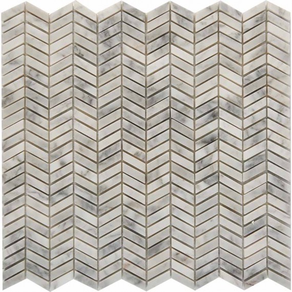 Мозаика PIX290 Bianco carrara из мрамора полированная 27x10 298х307x8