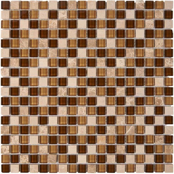 Мозаика PIX737 Мозаика из мрамора и стекла 15x15 300х300x4