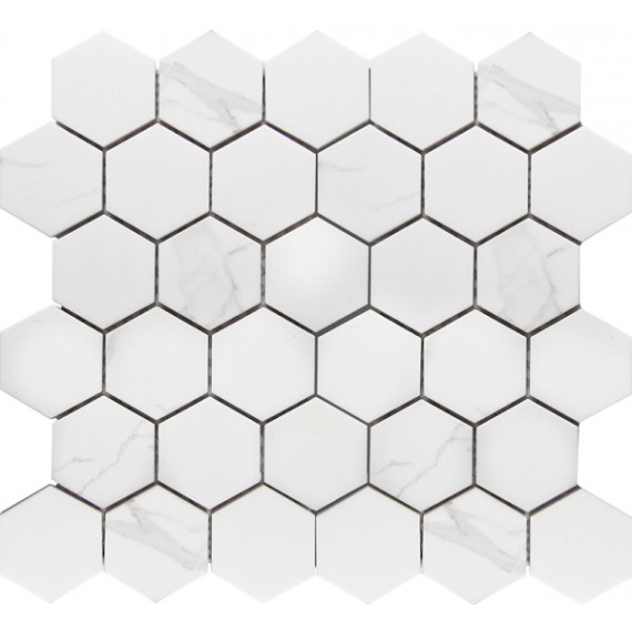 Мозаика PMMT83017 Hexagon small Carrara Matt 26.5х27.8