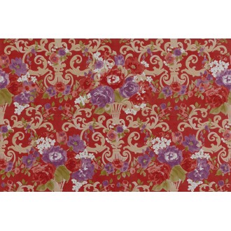 PR D RO FIORI 65X97,7 FIORITURA SU ROSSO