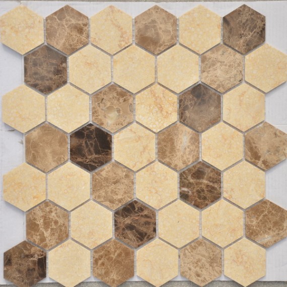 Мозаика Pietra Mix 1 MAT hex 18x30x6 295x305x6