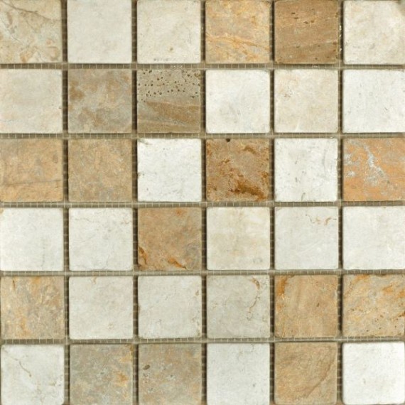 Мозаика QS-030-48T/10 (Mix Travertine-48Т) 30,5х30,5х1