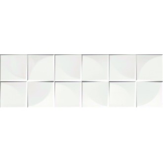 Quadra White Glossy Rett 25x75