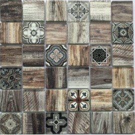 Мозаика Rabat Brown (стекло) 48*48 300*300