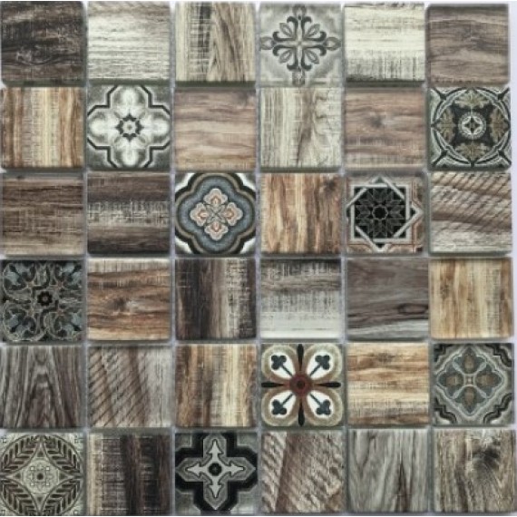 Мозаика Rabat Brown (стекло) 48*48 300*300