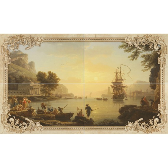 Керамическая плитка Rotterdam beige panno 01 60х100 (комплект)