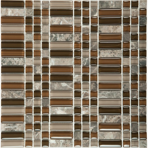 Мозаика S-809 стекло камень (15x15х48х8) 300*300