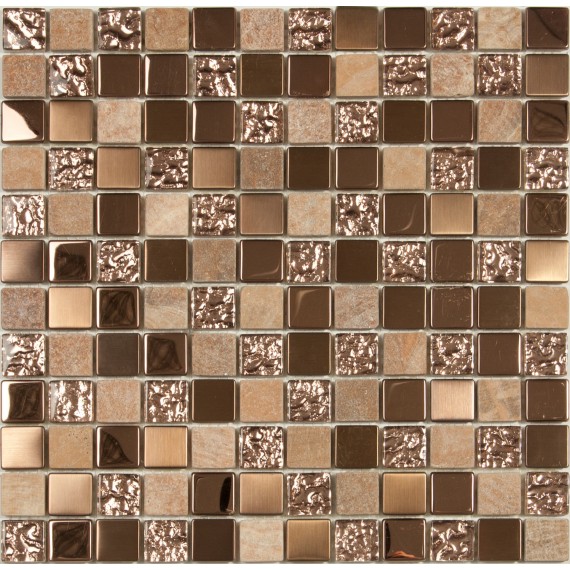 Мозаика S-816 стекло камень метал (23x23x8) 298*298