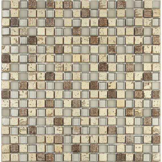Мозаика S-821 стекло керамика (15x15x8) 305*305