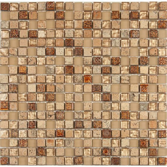 Мозаика S-822 стекло керамика (15x15x8) 305*305