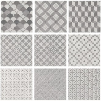 SG1576N Керамогранит Карнаби-стрит орнамент серый 20х20