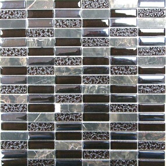 Мозаика Super Line (brown) (стекло) 15*48 300*300