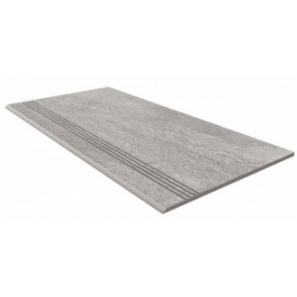 TN01 Ступень Grey неполированная с насечками 30x60
