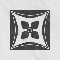 TOC005 Плитка Декор Келуш 2 грань черно-белый 9,8х9,8