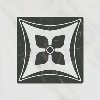 TOC005 Плитка Декор Келуш 2 грань черно-белый 9,8х9,8