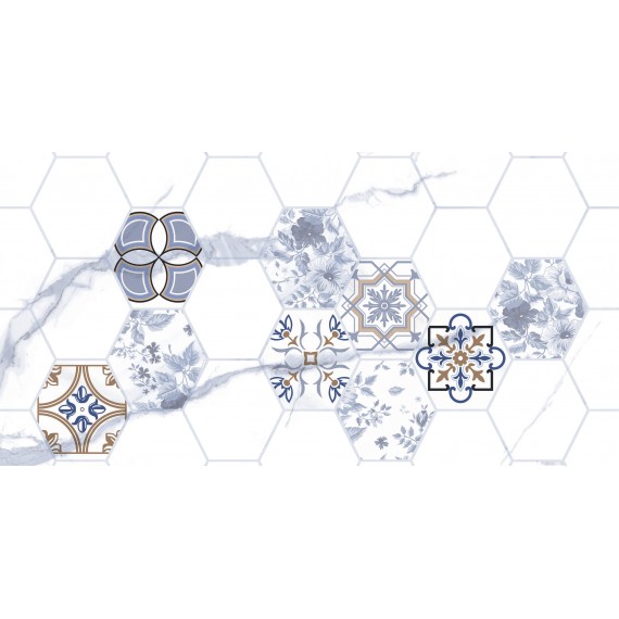Керамическая плитка TP3670H1 Декор Киана Гексагон ректификат 30x60