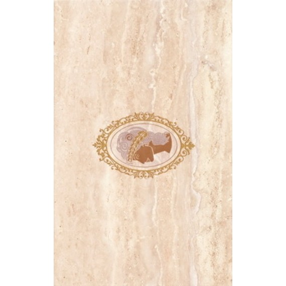 Керамическая плитка TR-D6-CR Travertin Medallion (вертикальный) 25х40 