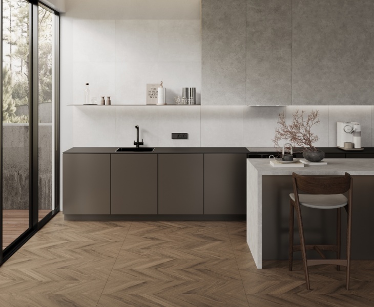 Wood Latina Brown Chevron Laparet