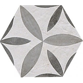 fOF1 Керамогранит Firenze Deco Esagono Fiore 21.6x25