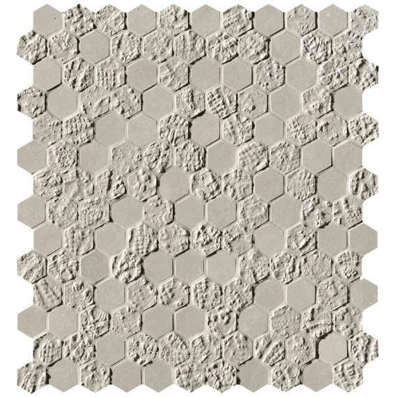 Мозаика fOYV Мозаика Bloom Grey Print Esagono Mosaico 29,5x32,5