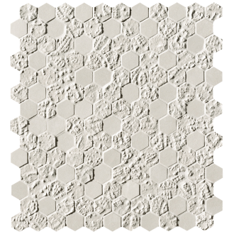 fOYW Мозаика Bloom White Print Esagono Mosaico 29,5x32,5