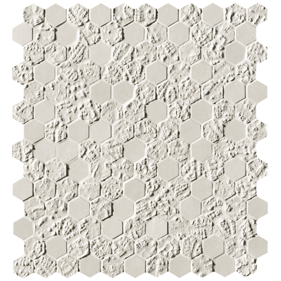 Мозаика fOYW Мозаика Bloom White Print Esagono Mosaico 29,5x32,5