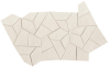 fPRQ Мозаика Sheer White Gres Fly Mosaico 25x41,5