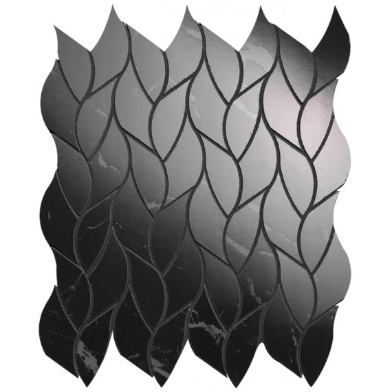 Мозаика fQMS Мозаика Nero Elegante Leaves Mosaico 25.9x30.9