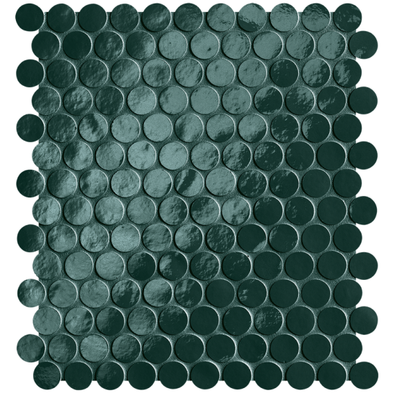 Мозаика fROM Мозаика Glim Petrolio Round Mosaico Brillante 29,5x32,5