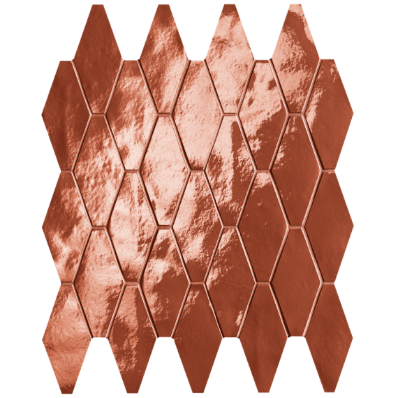 Мозаика fRXE Мозаика Glim Rosso Cuore Rombi Mosaico Brillante 31x35,5