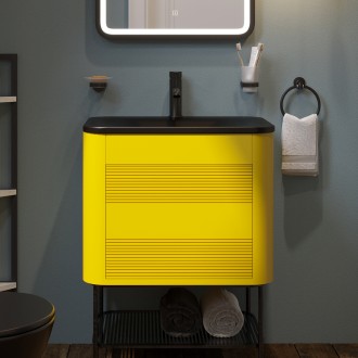 Тумба с раковиной Belinza Twist plus 65 желтая