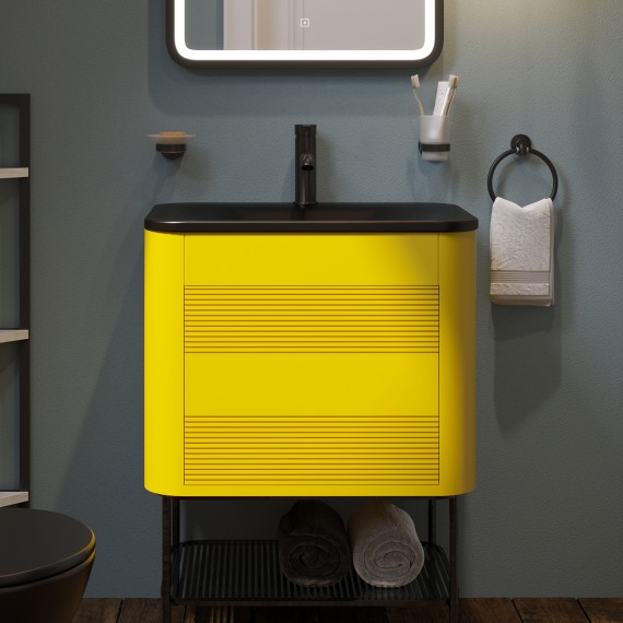 Тумба с раковиной Belinza Twist plus 65 желтая