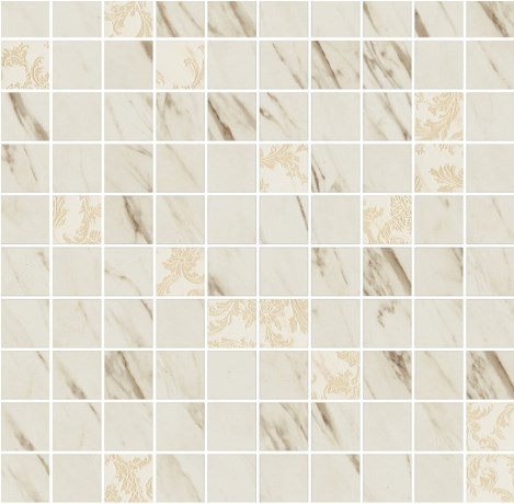 Керамогранит 240821 MOSAICS T100 DECORATO BIANCO 29,1x29,1
