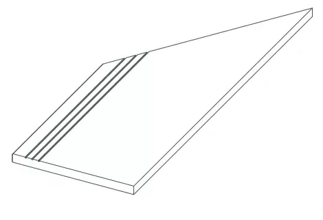 Ступени 620040000134 Ступени Rinascente Grey Gradino Lineare Angolo Sx LASTRA 20mm 30x60