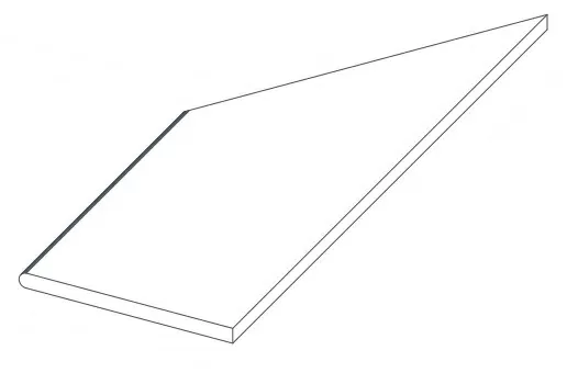 Керамогранит 620090000919 Керамогранит Rinascente Grey Round Angolo Sx LASTRA 20mm 30x60