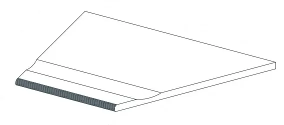 Керамогранит 620090000921 Керамогранит Rinascente Grey Bordo Piscina Angolo Dx LASTRA 20mm 30x60