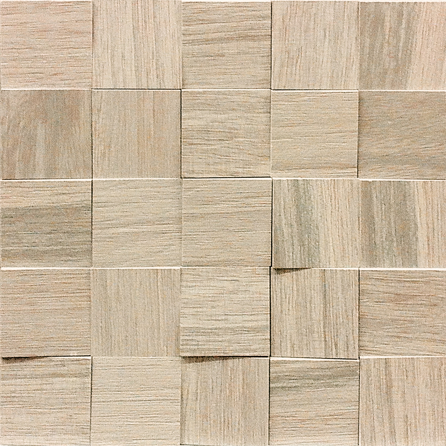 Мозаика 742057 Мозаика Wooden Almond Mosaico 3D Inclinato Nat 6x6 30x30