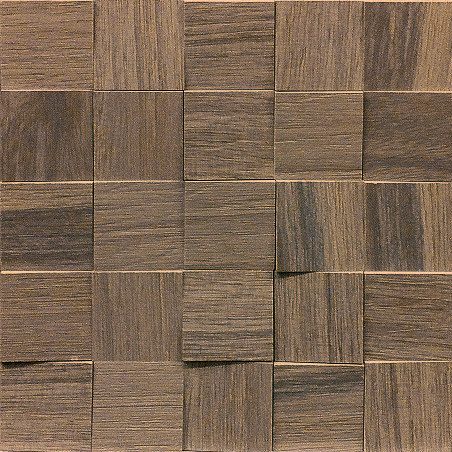 Мозаика 742058 Мозаика Wooden Walnut Mosaico 3D Inclinato Nat 6x6 30x30