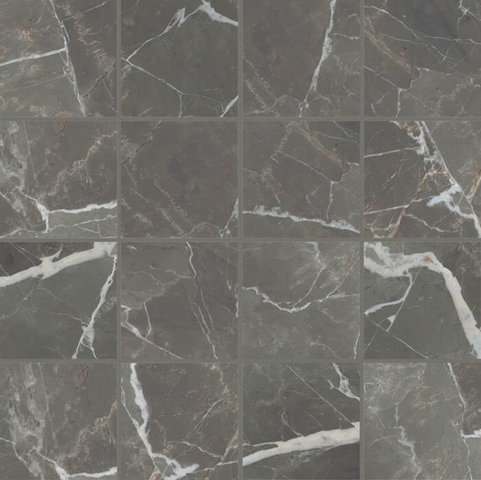 Мозаика 756813 Мозаика Stones 2.0 Calacatta Black Glossy Mosaico 6mm 7,5x7,5 30x30