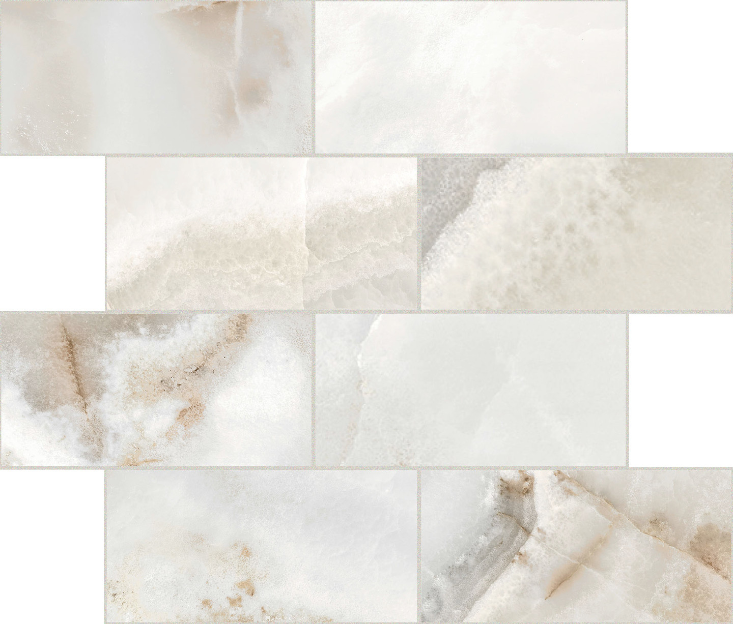 Мозаика 770280 Мозаика Reves De Rex Noisette Muretto Sfalsato Glossy 6mm 7.5x15 30x30
