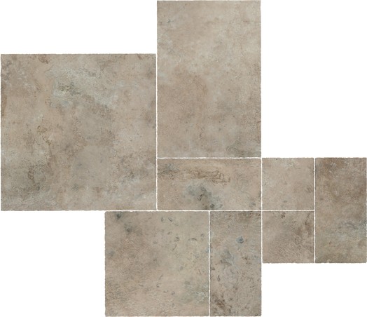 Керамогранит A04Z Aix Cendre Kit Multiformato Tumbled (комплект из 1шт 75x75, 1шт 50x75, 1шт 50x50, 3шт 25x50, 2шт 25x25)