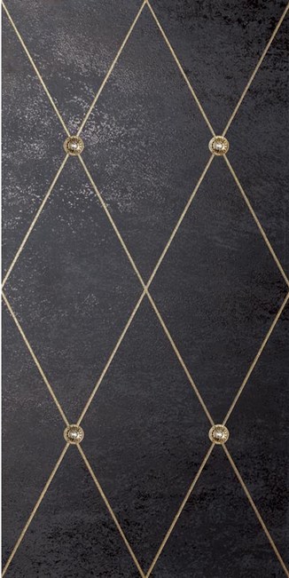 Керамическая плитка AM SW RHOMB 03-05 RHOMBUS FREGIO+SWAROVSKY ORO NERO 50x100