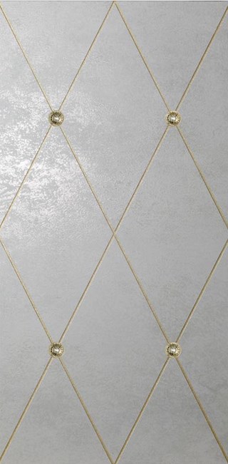 Керамическая плитка AM SW RHOMB 03-10 RHOMBUS FREGIO+SWAROVSKY ORO PERLA 50x100