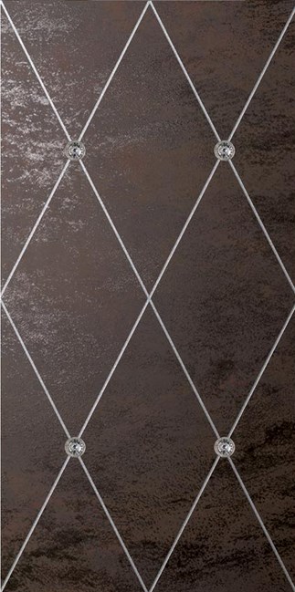 Керамическая плитка AM SW RHOMB 07-16 RHOMBUS FREGIO+SWAROVSKY PLATINO MORO 50x100