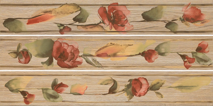 Керамогранит EDM D35K Decoro Fiore Acquerello Misto Miele 15x90