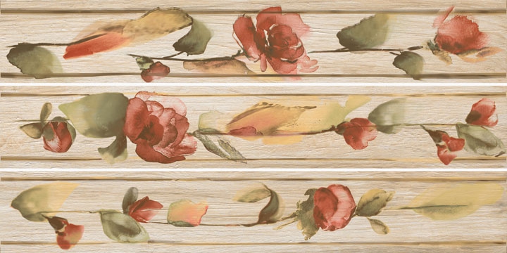 Керамогранит EDM D85K Decoro Fiore Acquerello Misto Frassino 15x90