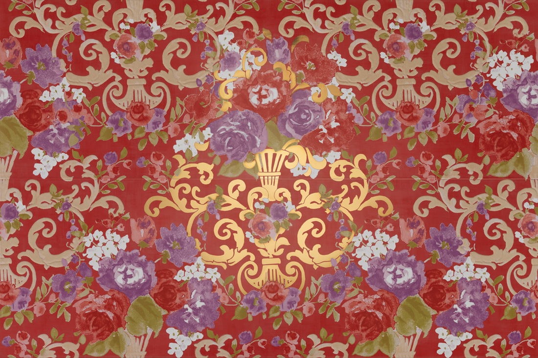 Керамическая плитка PR DO RO FIORI 65х97,7 FIORITURA ORO SU ROSSO
