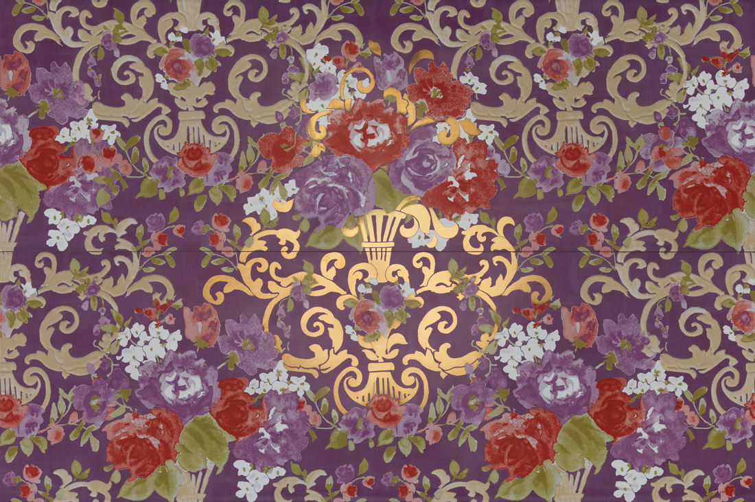 Керамическая плитка PR DO VI FIORI 65X97,7 FIORITURA ORO SU VIOLA