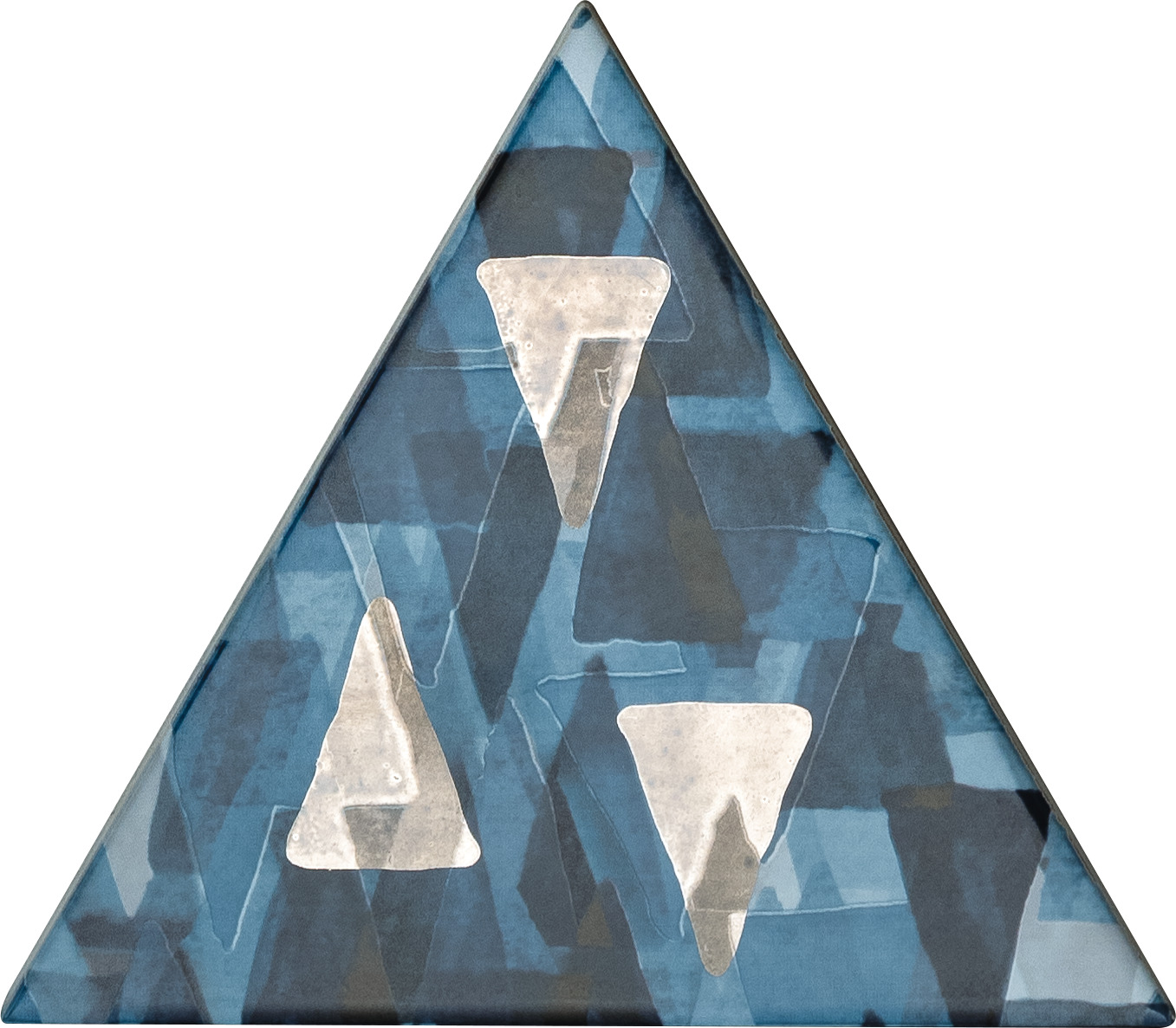 Керамогранит TG D IMP PLA 06 TRIANGOLO IMPRESSIONI PLATINO SU AZZURRO 17x17