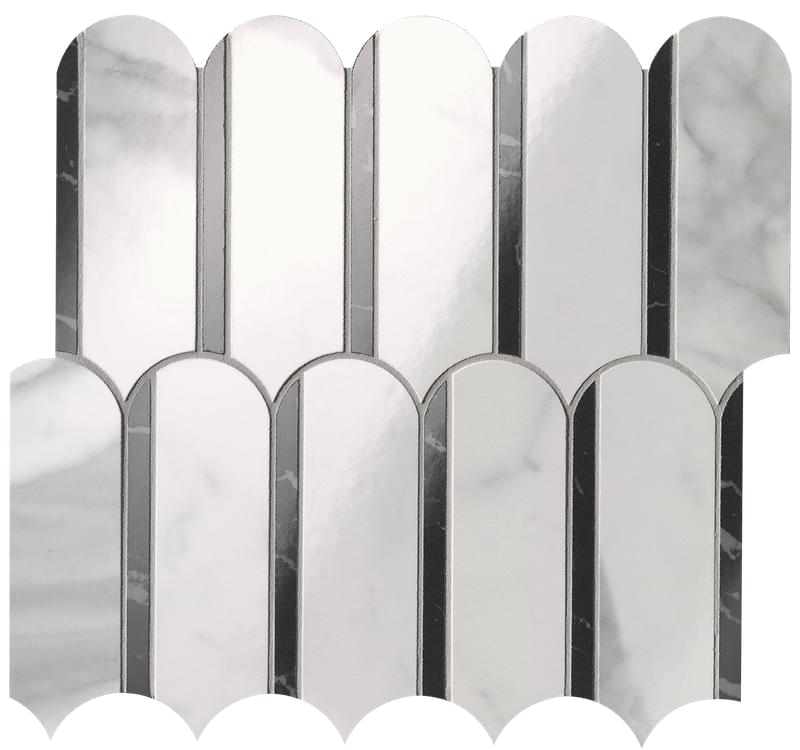 Мозаика fQKP Мозаика Carrara Superiore Nero Elegante Archs Mosaico 28.2x31